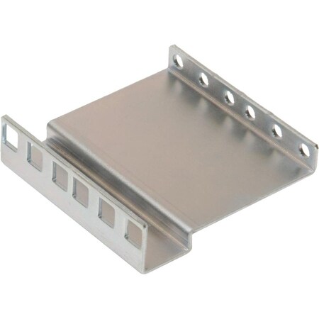 Rack Solutions 2U Tall, 3.50In Wide Metal Bracket, Clear Zinc, Converts Round Hole 2UBRK-350-FULL